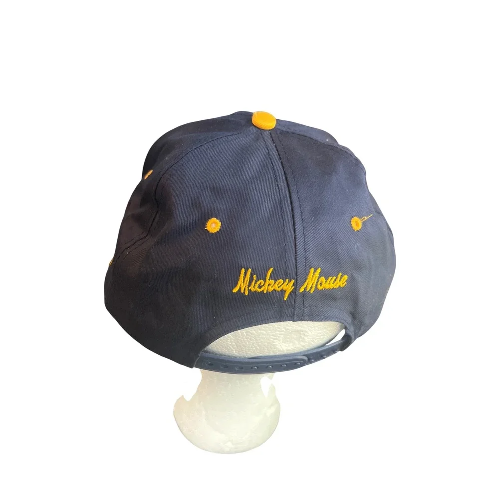 Vintage Fresh Caps Drew Pearson Mickey Mouse Snapback Hat Navy Blue Yellow 90s